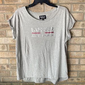 Barbour women’s gray crew neck logo t-shirt size US 10